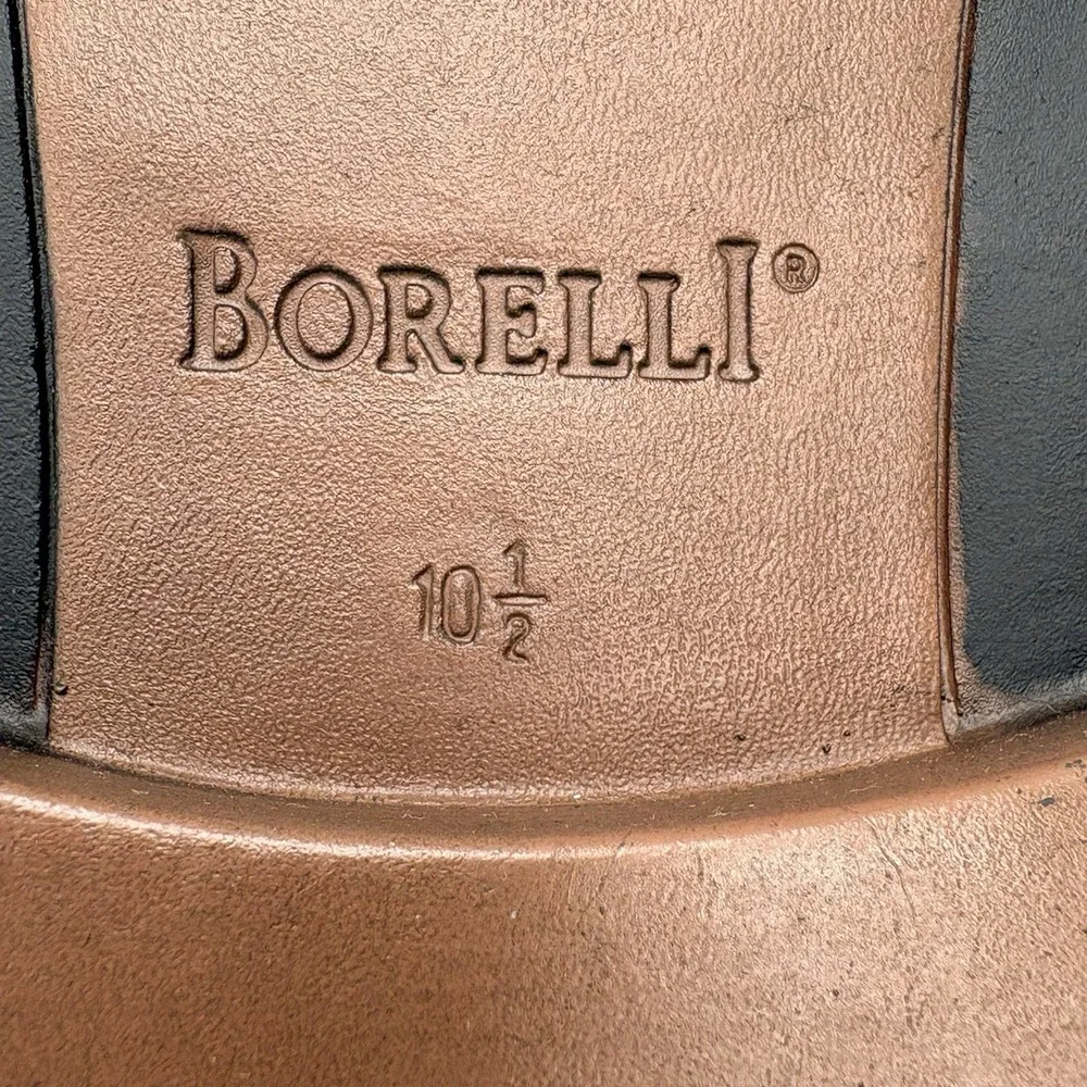 Borelli Bordeaux Mens 10.5 Brown Slip On Dress Shoes Square Toe Loafers
